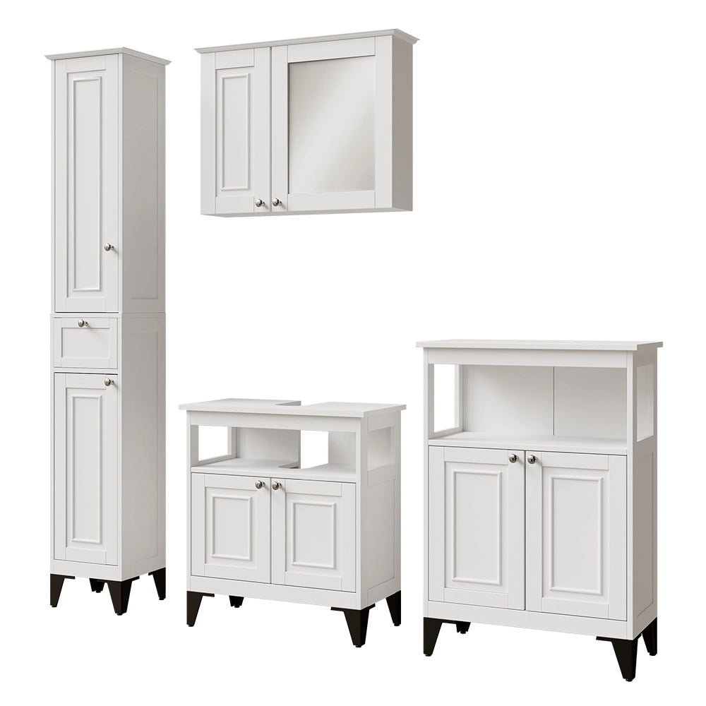Vicco Set di mobili da bagno Bianco 4 parti