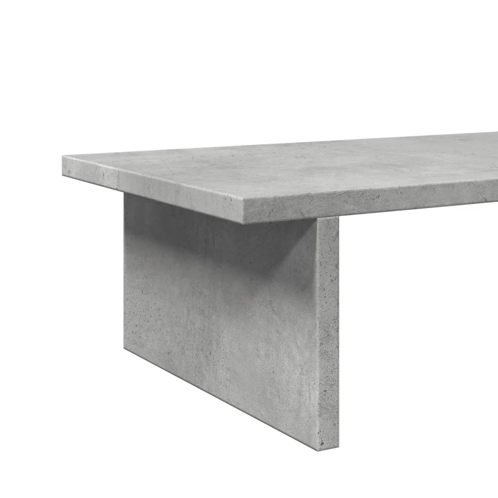 Supporto Monitor Grigio Cemento 100x27x15cm Legno Massello Pino 854709