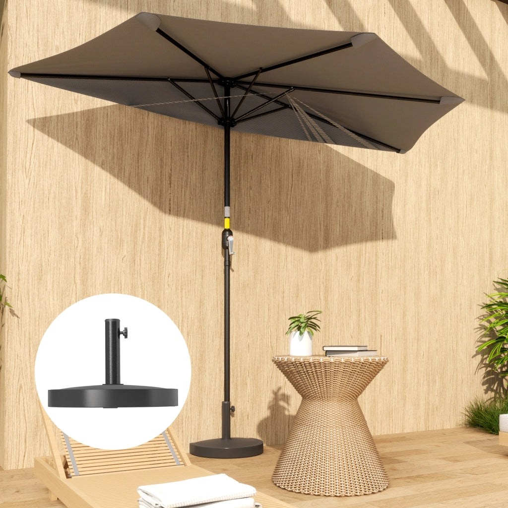 Base per Parasole 9 kg in Resina per Mastro 32, 38, 48 mm ¨C Zephmum ¨C Nero 49x31x33 cm