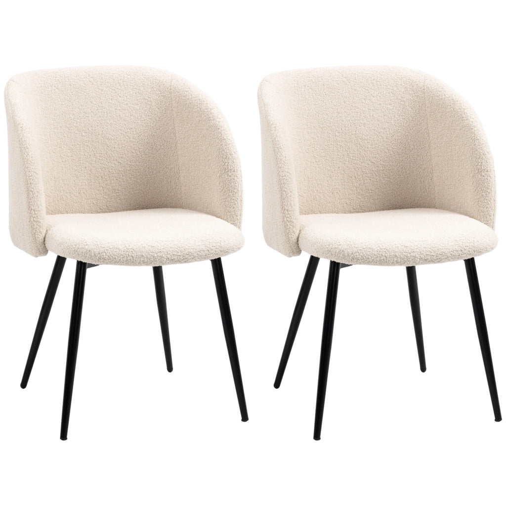 Sedia da pranzo con schienale in tessuto ¨C Zephmum ¨C Beige e Nero 55x62x80 cm