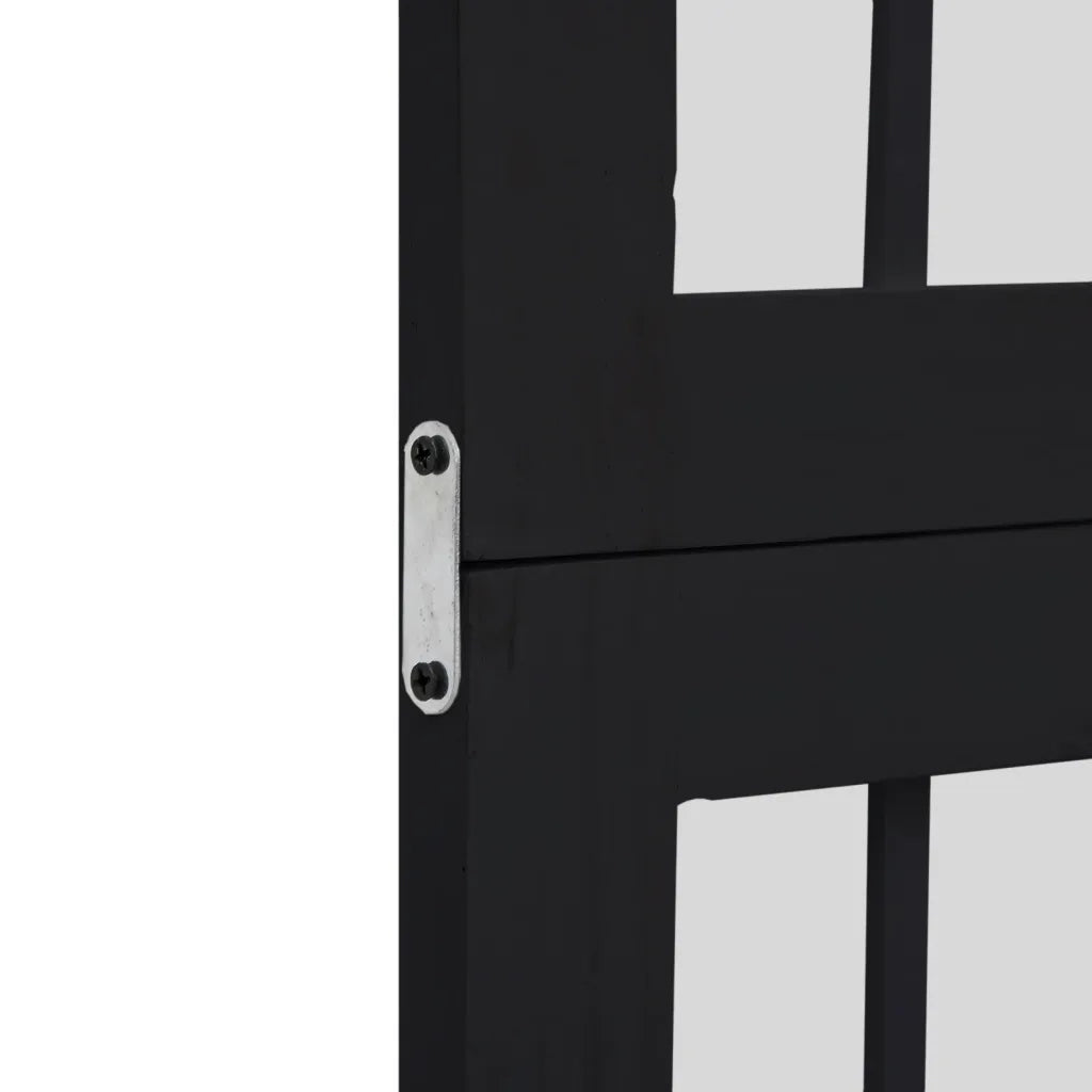 Divisorio Ambienti | Divider per stanze | Paravento 4 Pannelli Nero Legno Massello di Paulownia