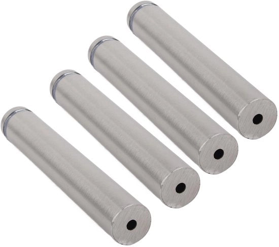 Set di Spaziatori in Acciaio Inossidabile - Supporti di Vetro - Spaziatori - Viti a Tappo - Viti Autoalimentanti - Kit da 4 - 19*120mm - Spaziatori di Supporto