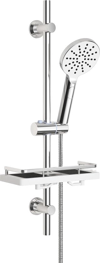 Set di doccia con piatto di doccia e maniglia in acciaio inossidabile - 70 cm con doccia a mano regolabile