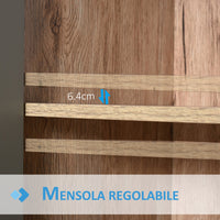 Mobile Sottolavello da Bagno 2 Ante 60x30x60 cm  Grigio e Rovere