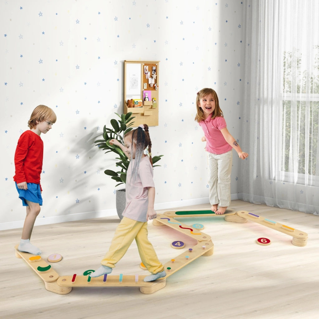 Set di travi bilanciere per bambini, Tavole bilanciere con pietre di passaggio per coordinazione e abilit¨¤ motorie-Giocattoli sportivi