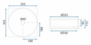 Lavabo Da Appoggio Rea Cristal Black 35