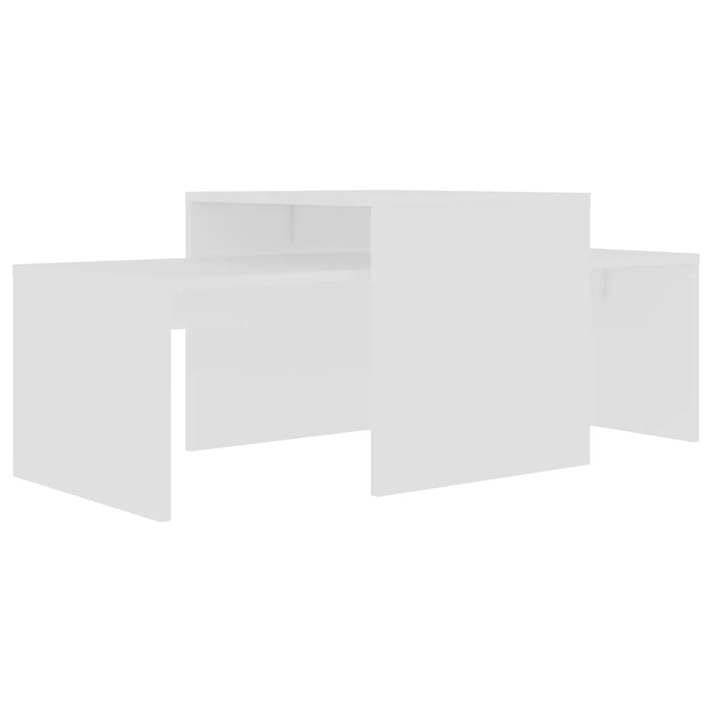Set di tavolini da caffè 100 x 48 x 40 cm in legno ingegnerizzato bianco 02_0042124