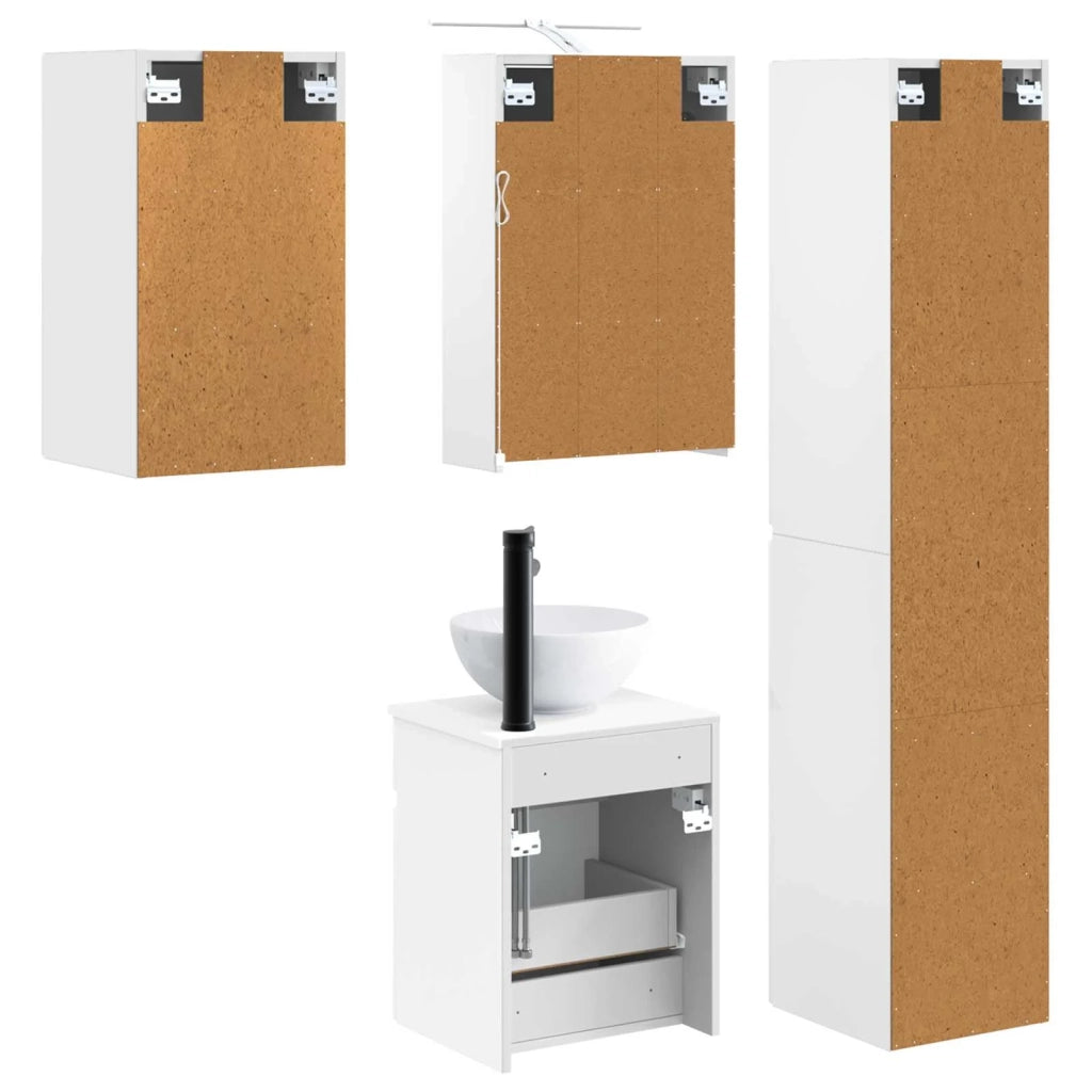 Set di Armadi da Bagno 5 pcs Bianco 43 x 16 x 62,5 cm 3407343