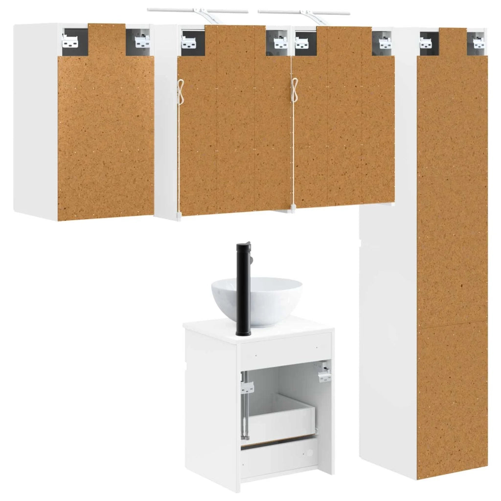 Set di Armadi da Bagno 5 pcs Bianco 43 x 16 x 62,5 cm 3407343