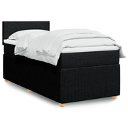 Giroletto a Molle con Materasso Nero 90x190 cm in Tessuto 3287306