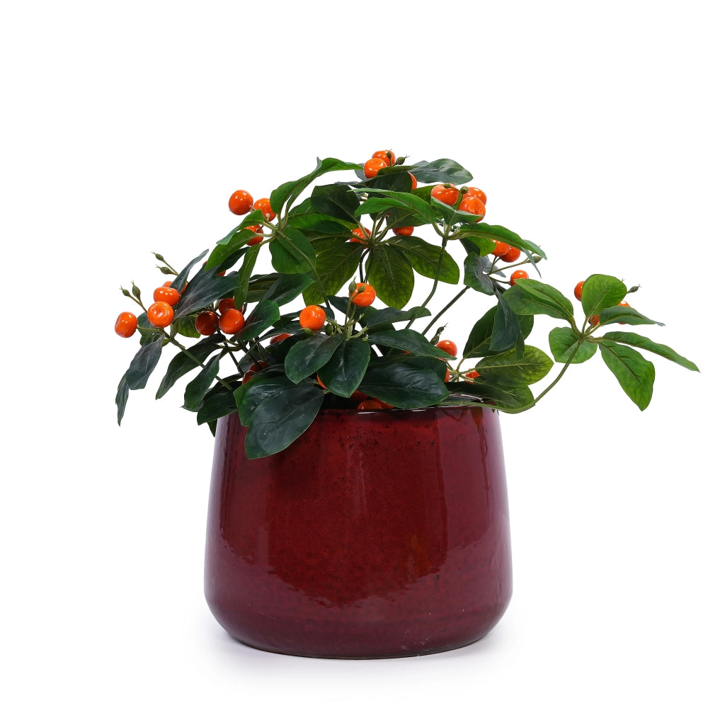 SET DI VASI 4 PEZZI Ø33/26/20/15 cm Ceramica Rossa Smaltata