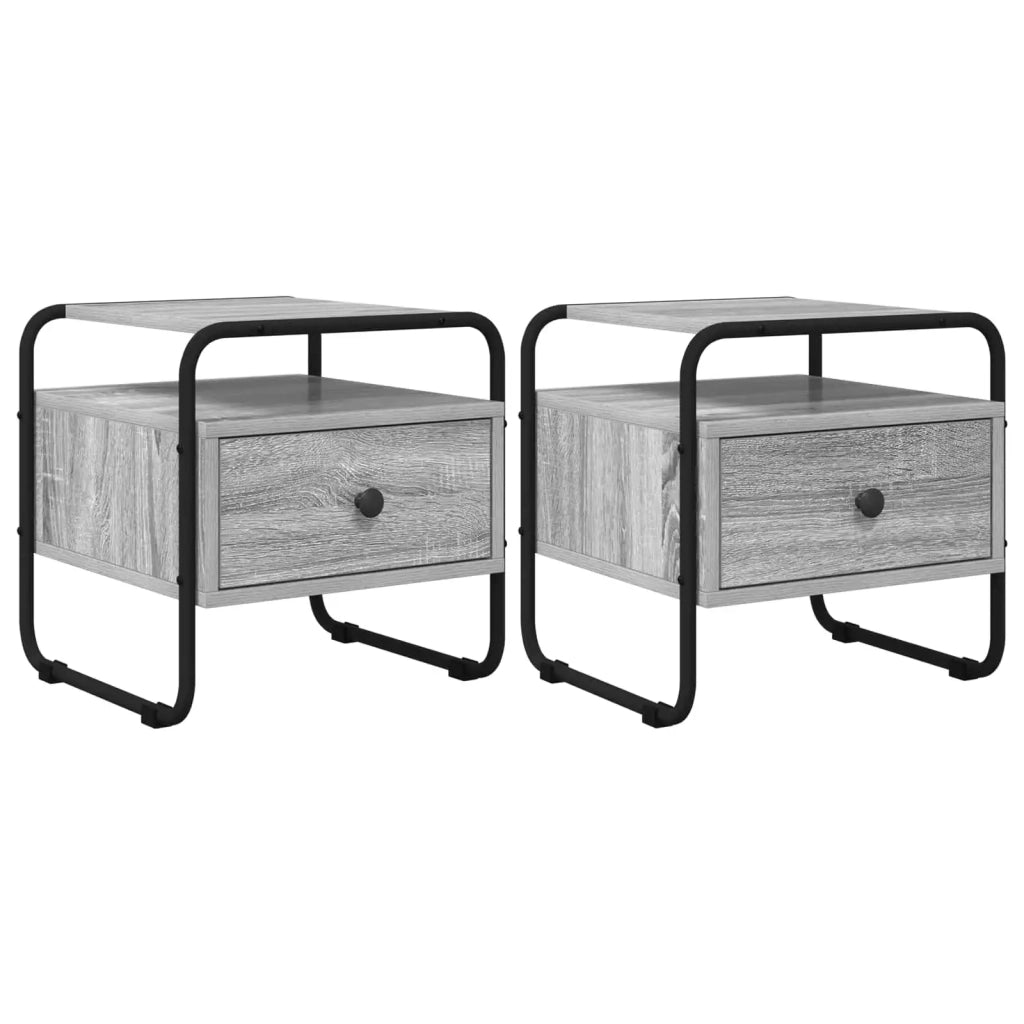 Armadio da Notte 2 pz Sonoma grigio 40 x 39,5 x 40 cm 8007678