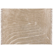 Tappeto classico in poliestere e cotone con nappe decorative beige 300 x 400 cm camera da letto soggiorno