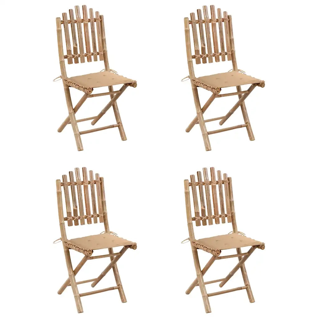 Set da Pranzo da Giardino 5 pz Pieghevole con Cuscini in BambÃ¹ cod mxl 75972