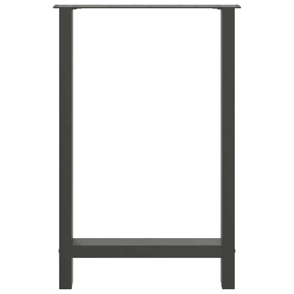 Set di 2 gambe quadrate per tavolo da bar 60 x 90 cm stabilità regolabile stile moderno acciaio antracite 02_0057574