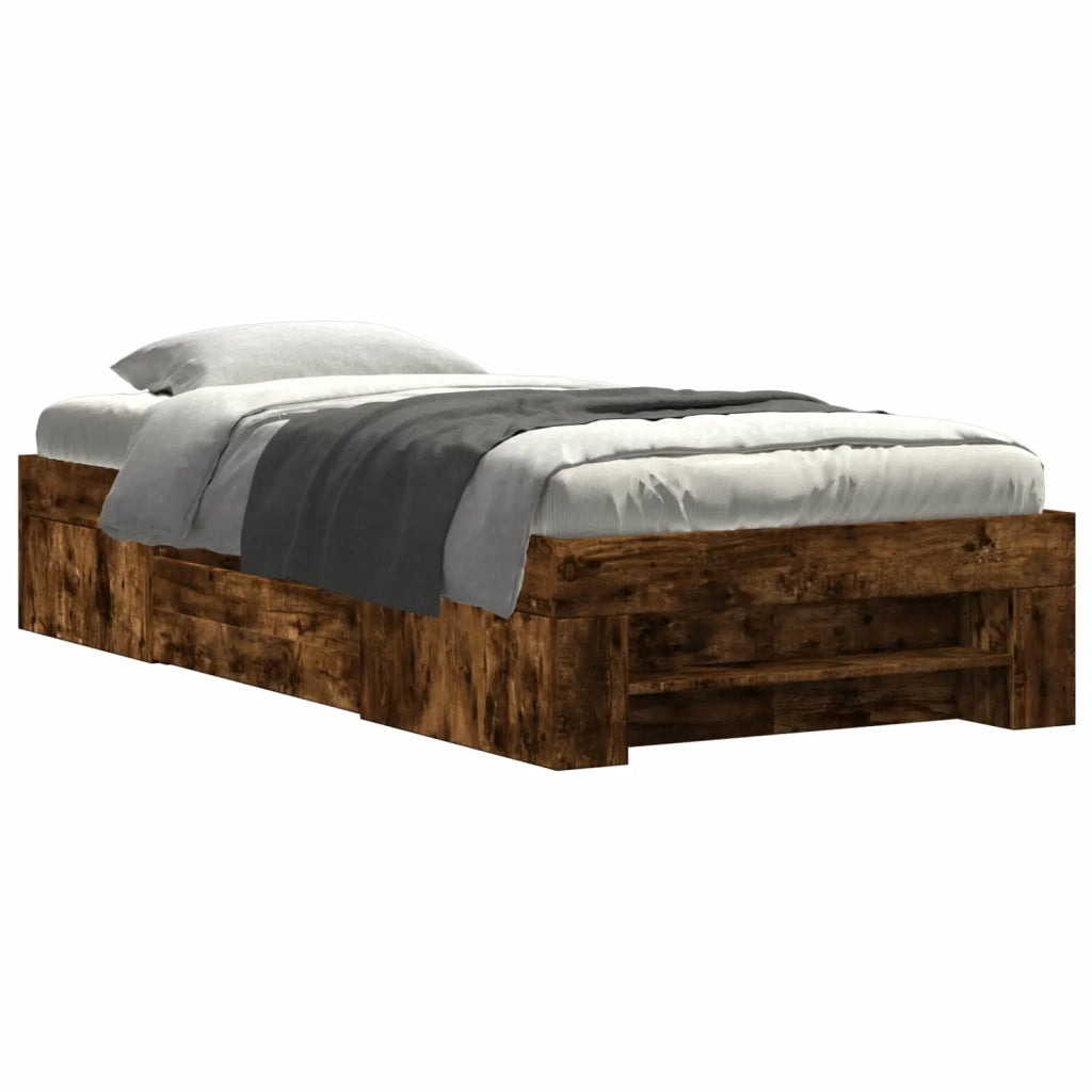 Telaio del letto con storage Rovere Fumo 80 x 200 cm 3429687