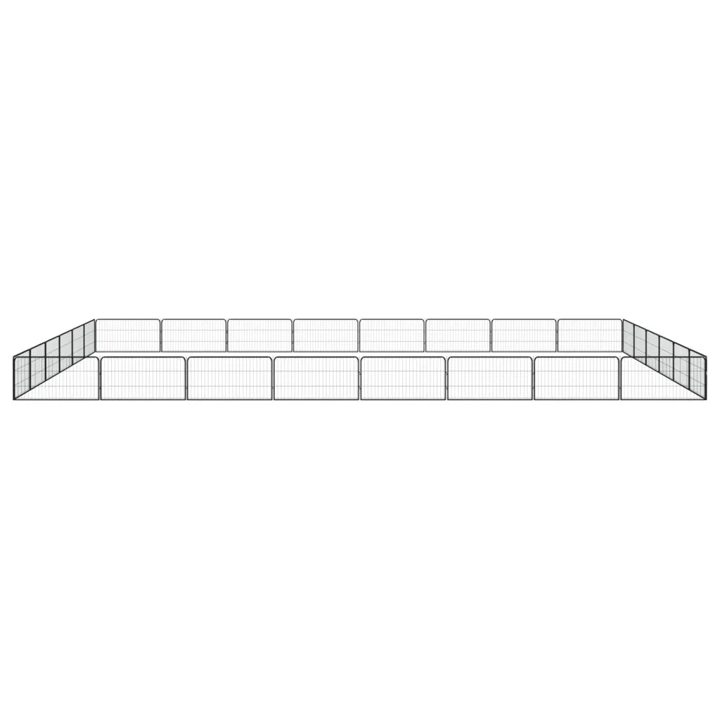Box Cani 28 Pannelli Nero 100x50 cm Acciaio Verniciato Polvere 3115972