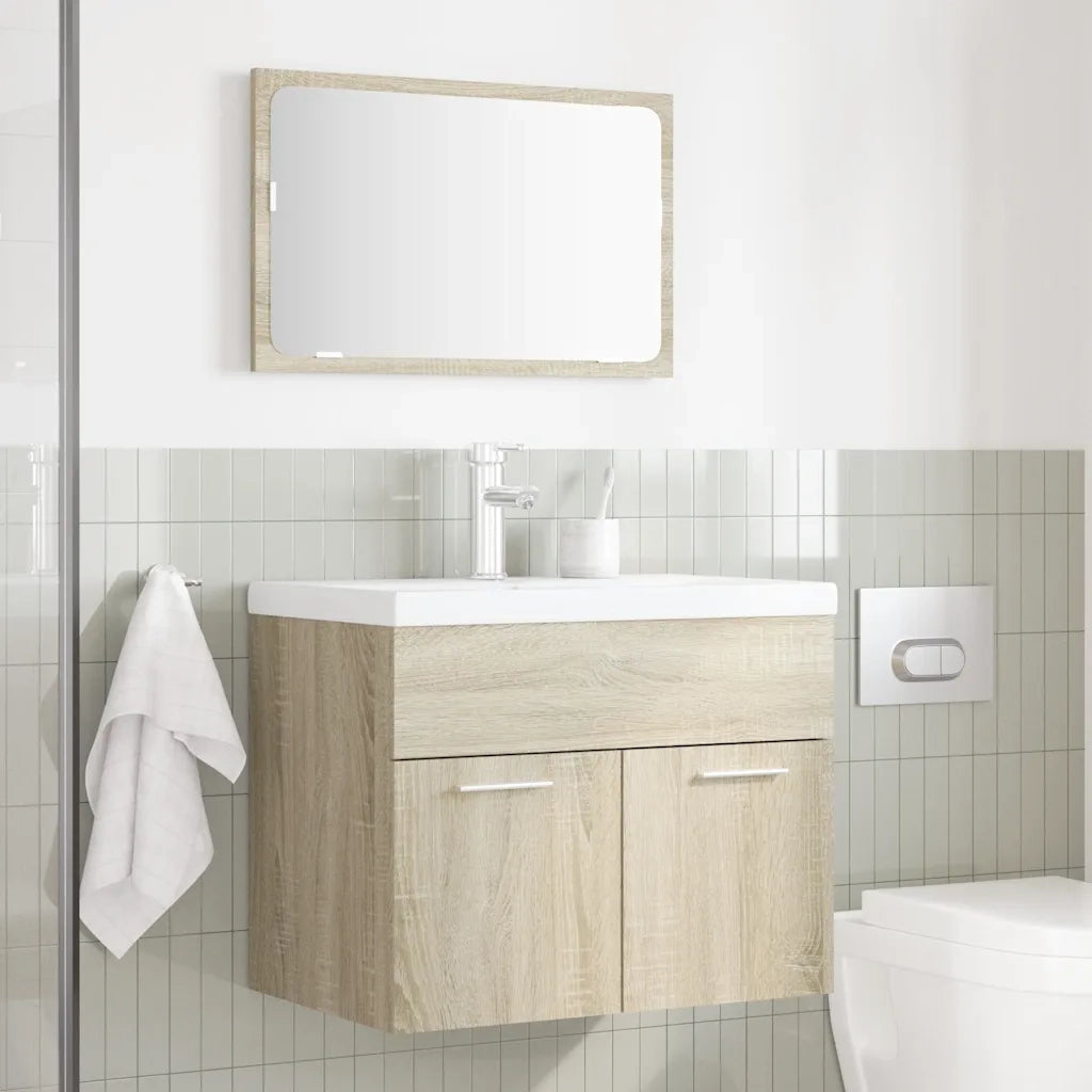vidaXL Set Mobili da Bagno 2 pz Rovere Sonoma in Legno Multistrato