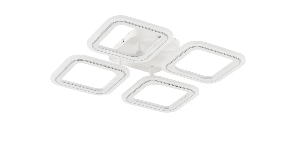 Plafoniera geometrica bianca 4 quadrati LED 30W Zuma Line
