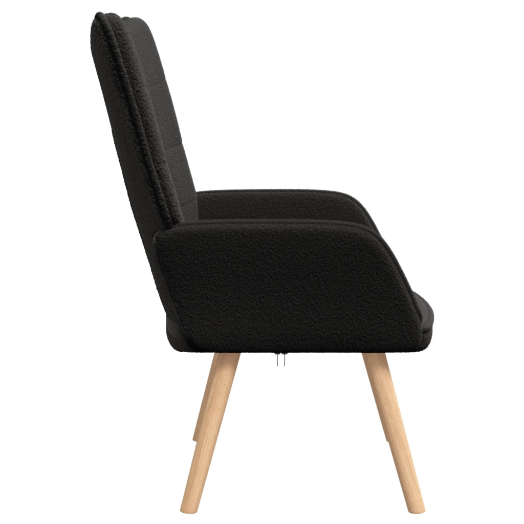 Sedia Rilassante  Nero in Tessuto Simile a Lana Ricci