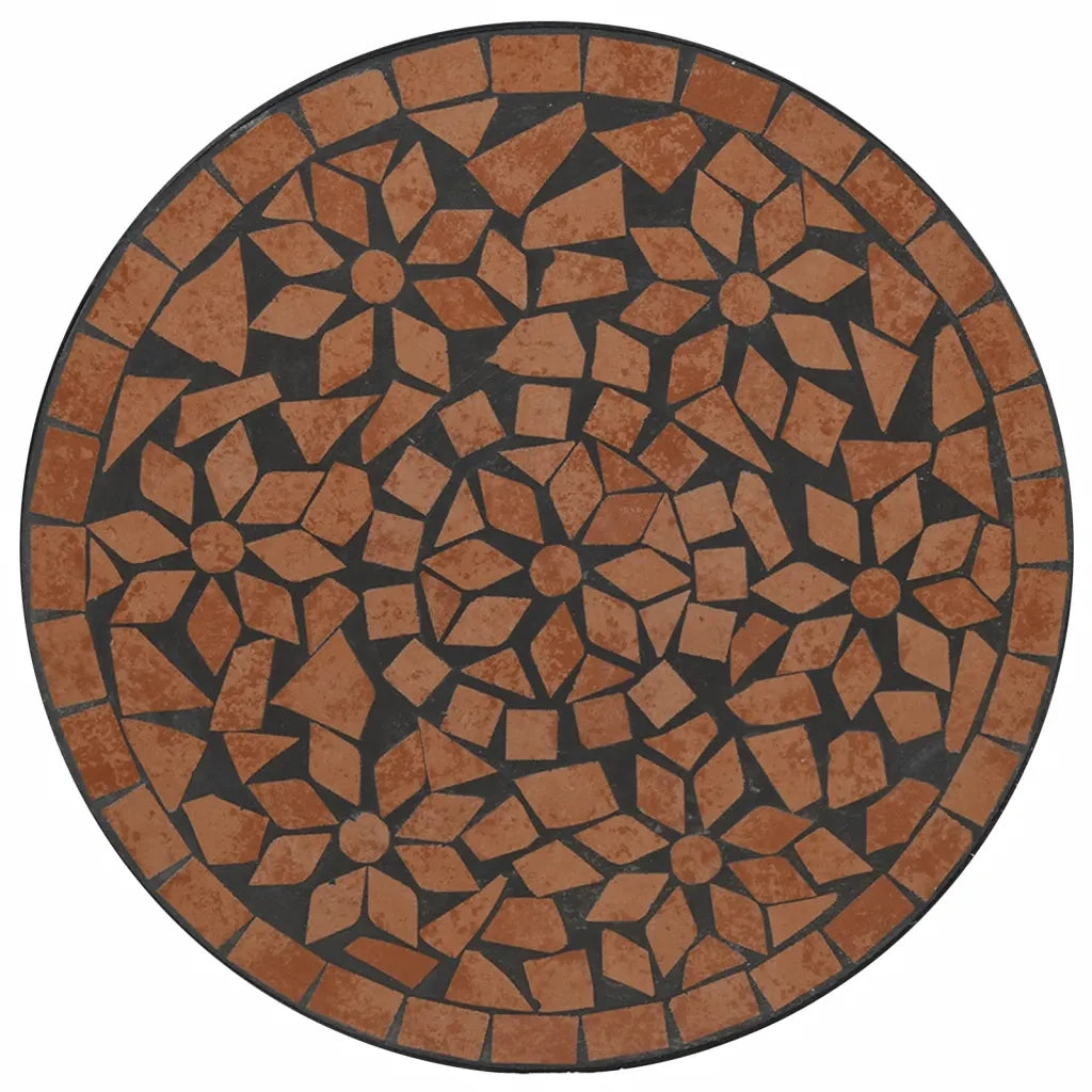 Tavolo da BistrÃ² a Mosaico Terracotta Ã˜50x70 cm in Ceramica