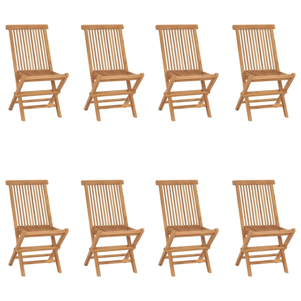 Sedie da Giardino Pieghevoli 8 pz in Legno Massello di Teak