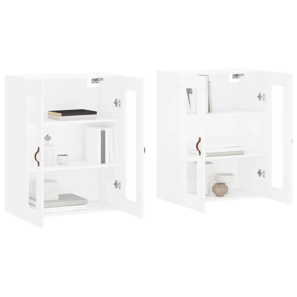 Armadietti a Parete 2 pz Bianchi in Legno Multistrato 3197913