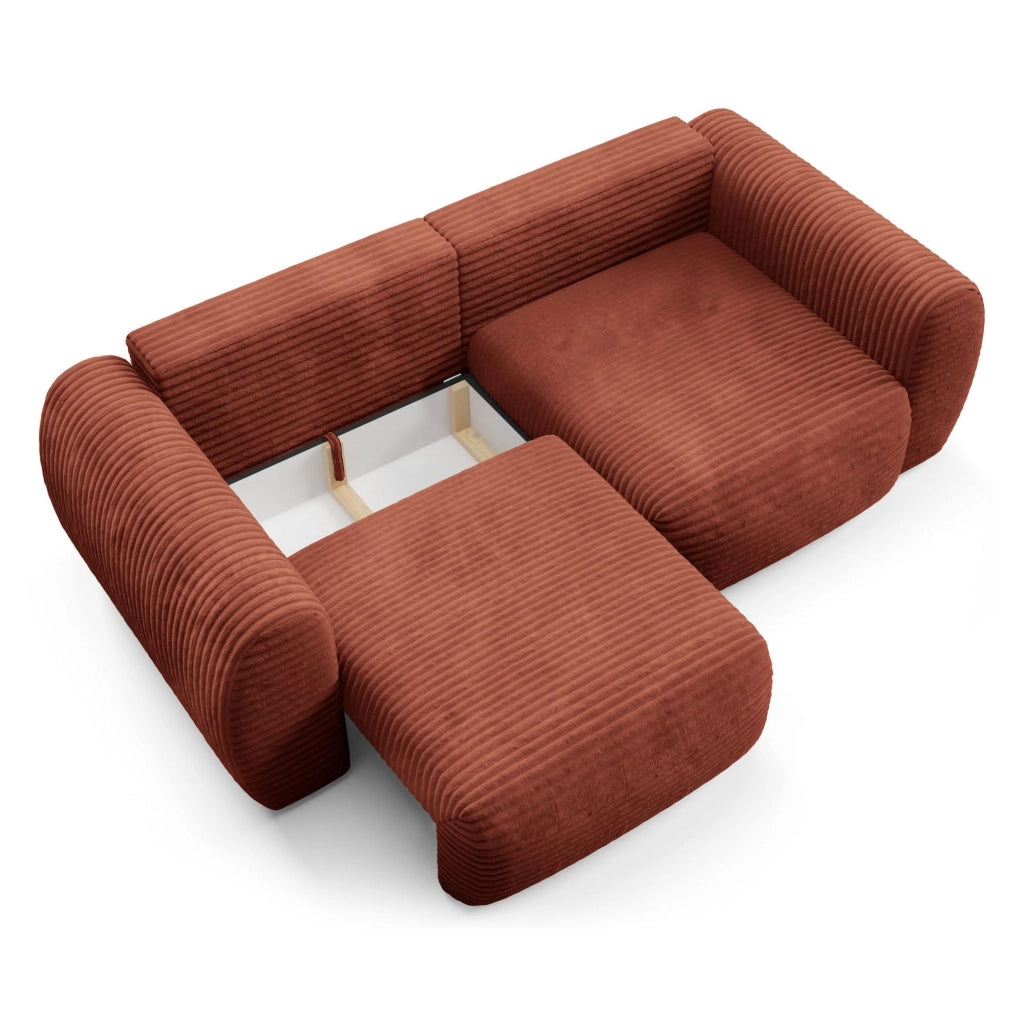Golgi, Divano Letto 2 Posti Contenitore, 266x121 cm Rosso