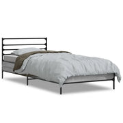 Letto singolo | Letto per adulti | Giroletto Grigio Sonoma 90x200 cm Legno Multistrato e Metallo