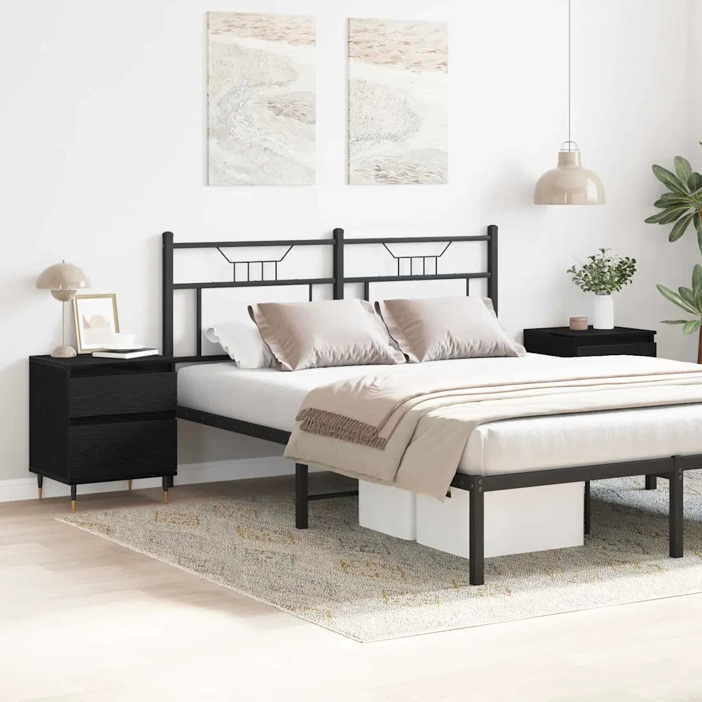 Armadio da Notte con cassetto 2 pcs Rovere Nero 40 x 35 x 50 cm 862966