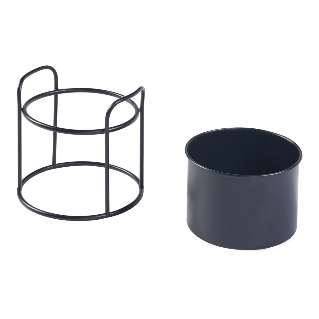 Set di 2 portavasi di diverse dimensioni metallo nero 03_0010595