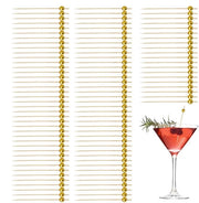 Puntatori decorativi per cocktail 100 pezzi - Decorazioni per denti - Spiedini eleganti - Ideali per torte/drink/Bit - Adatti per feste interne/esterne - Ideali per charcuterie