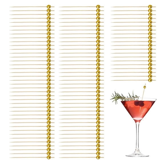 Puntatori decorativi per cocktail 100 pezzi - Decorazioni per denti - Spiedini eleganti - Ideali per torte/drink/Bit - Adatti per feste interne/esterne - Ideali per charcuterie
