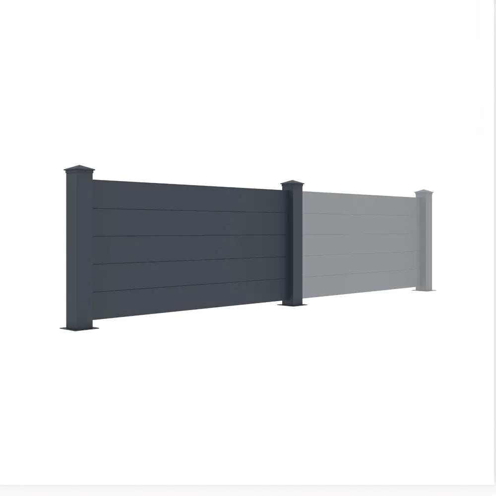 Recinzione in alluminio grigio freddo 189x89cm