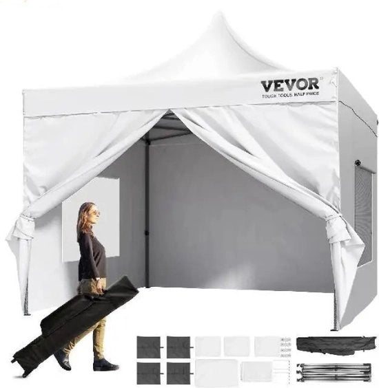 Tenda da Festa - Tenda - Giardino - Ripiegabile - Bianco - Festa - Impermeabile - Filtro UV - Lunghezza - 305cm - Larghezza 305cm - Altezza 320cm