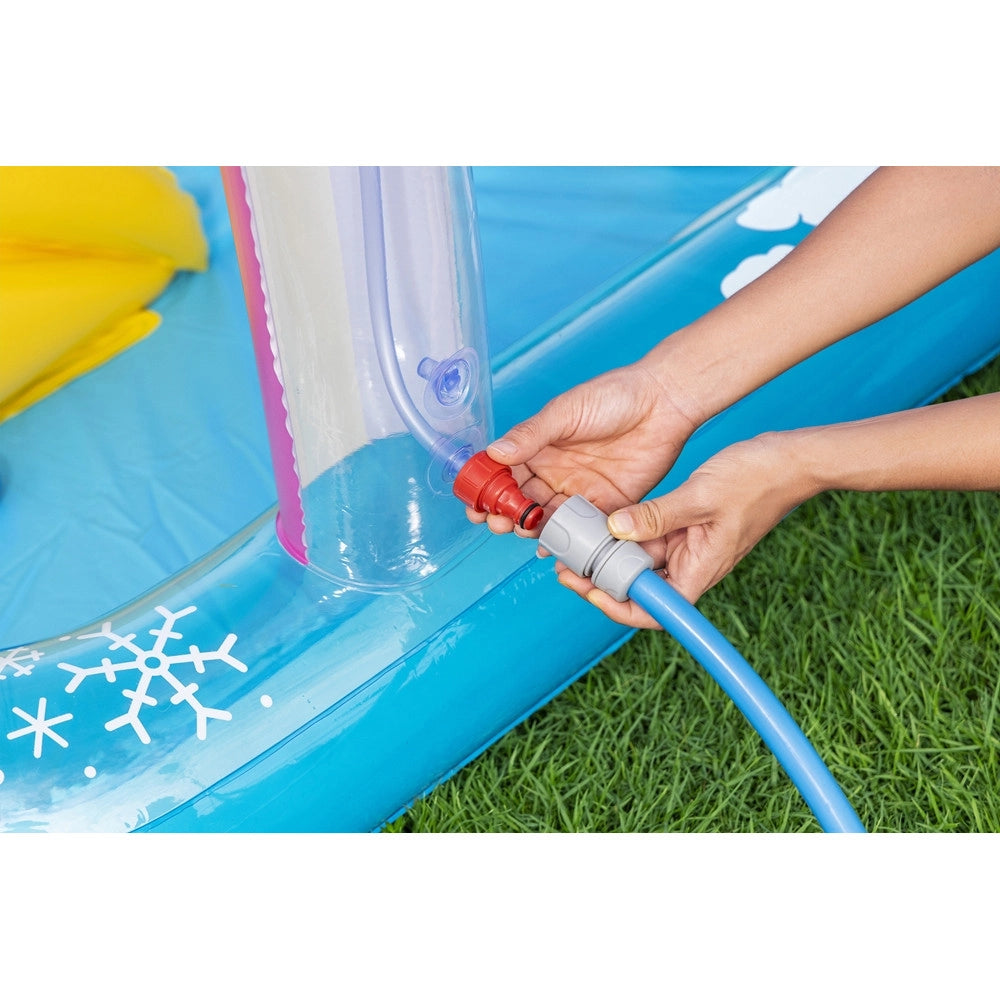 Trade Shop - Centro Giochi Acquatico Piscina Gonfiabile Bambini Con Scivolo Spruzzatore Arcobaleno 53174 -