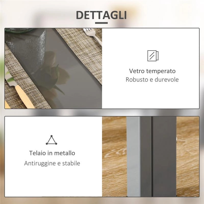 SET DA PRANZO 5 PEZZI CON 1 TAVOLO DA PRANZO E 4 SEDIE MODERNE