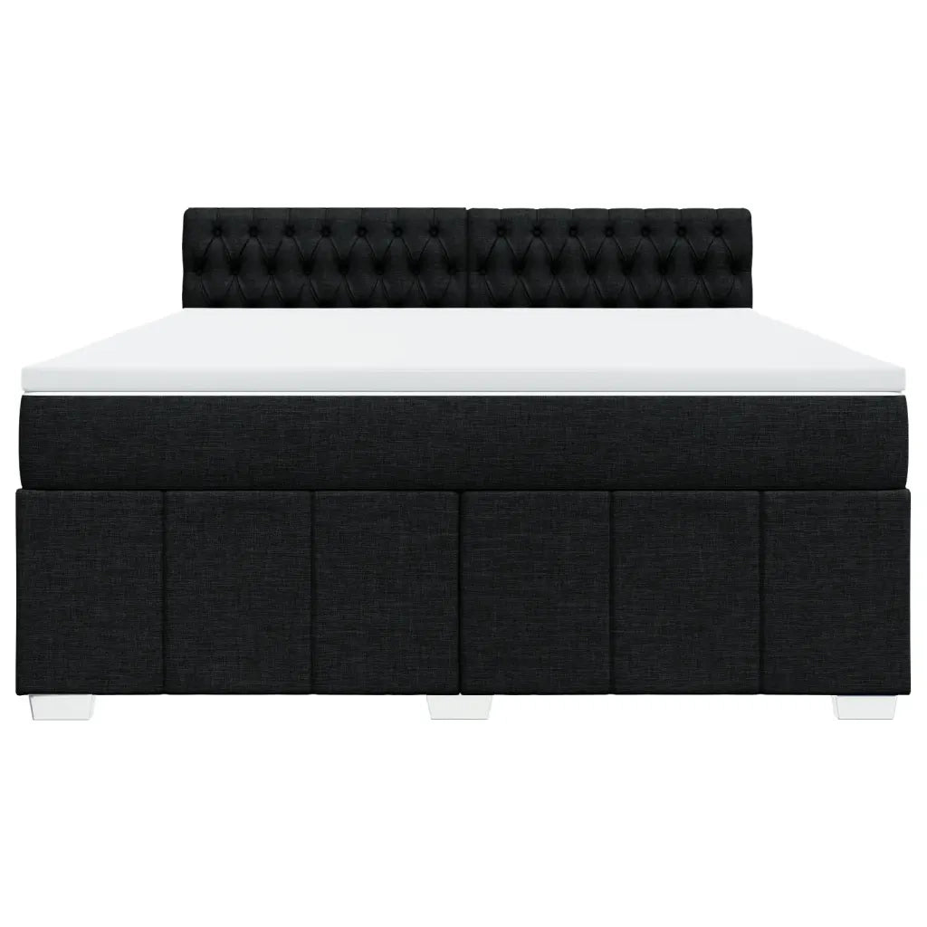 Giroletto a Molle con Materasso Nero 180x200 cm in Tessuto