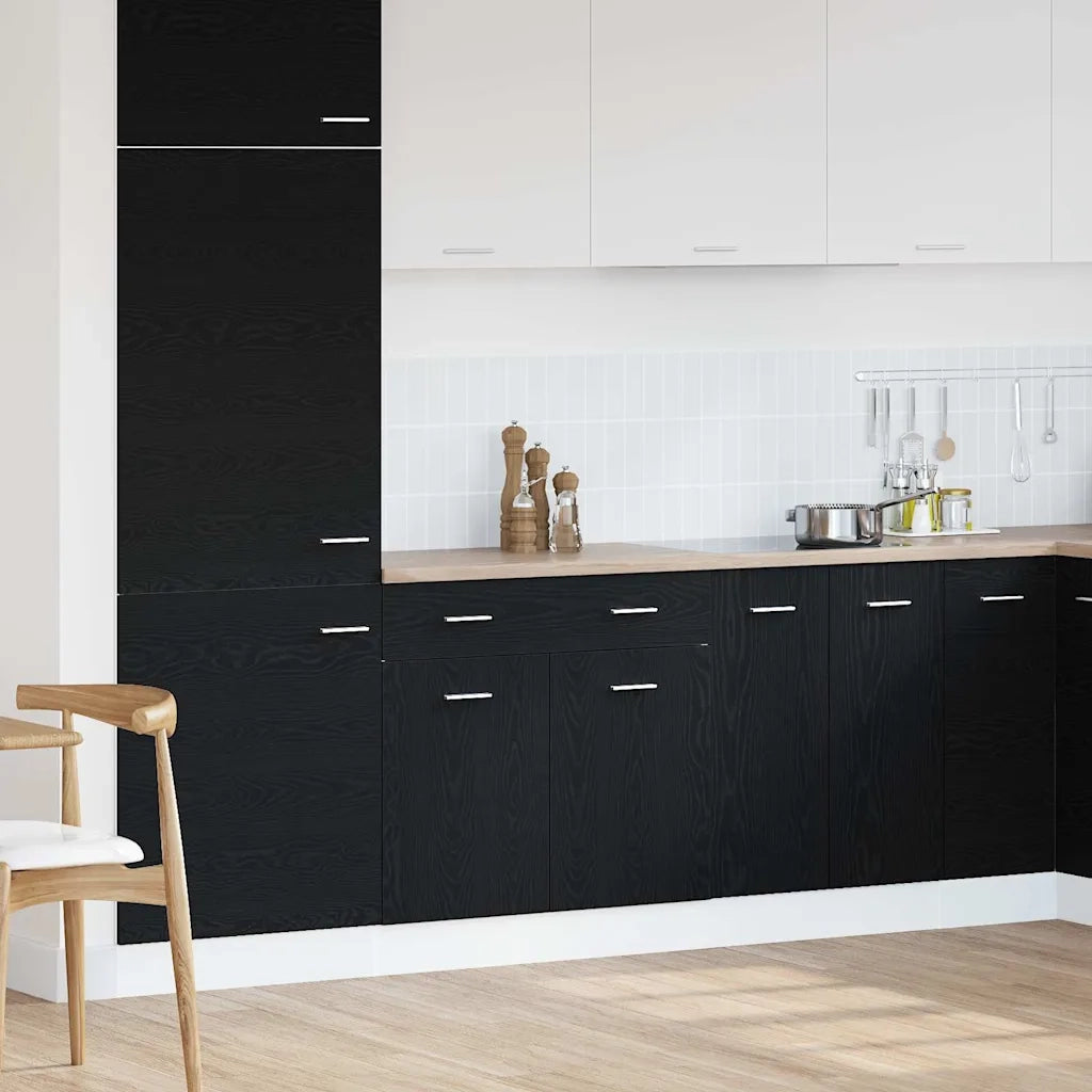 Armadio pensile | Mobile da Cucina Rovere Nero 80 x 31 x 81,5 cm Legno multistrato