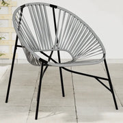 Sedia da Uovo da Giardino in Polyrattan Nero e Grigio Chiaro 4009289