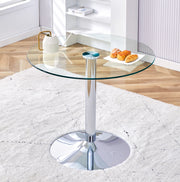 Tavolo bar rotondo in vetro trasparente Ø85 cm