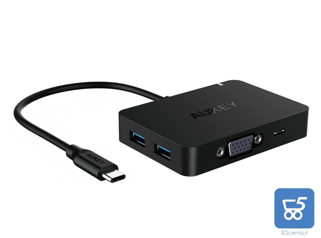 PACK 10 PER Usb Type-C Hub 4 USB 3.0 ricarica uscita Vga Full Hd Macbook Pro Samsung Lenovo Dell Huawei - RIVENDITORE