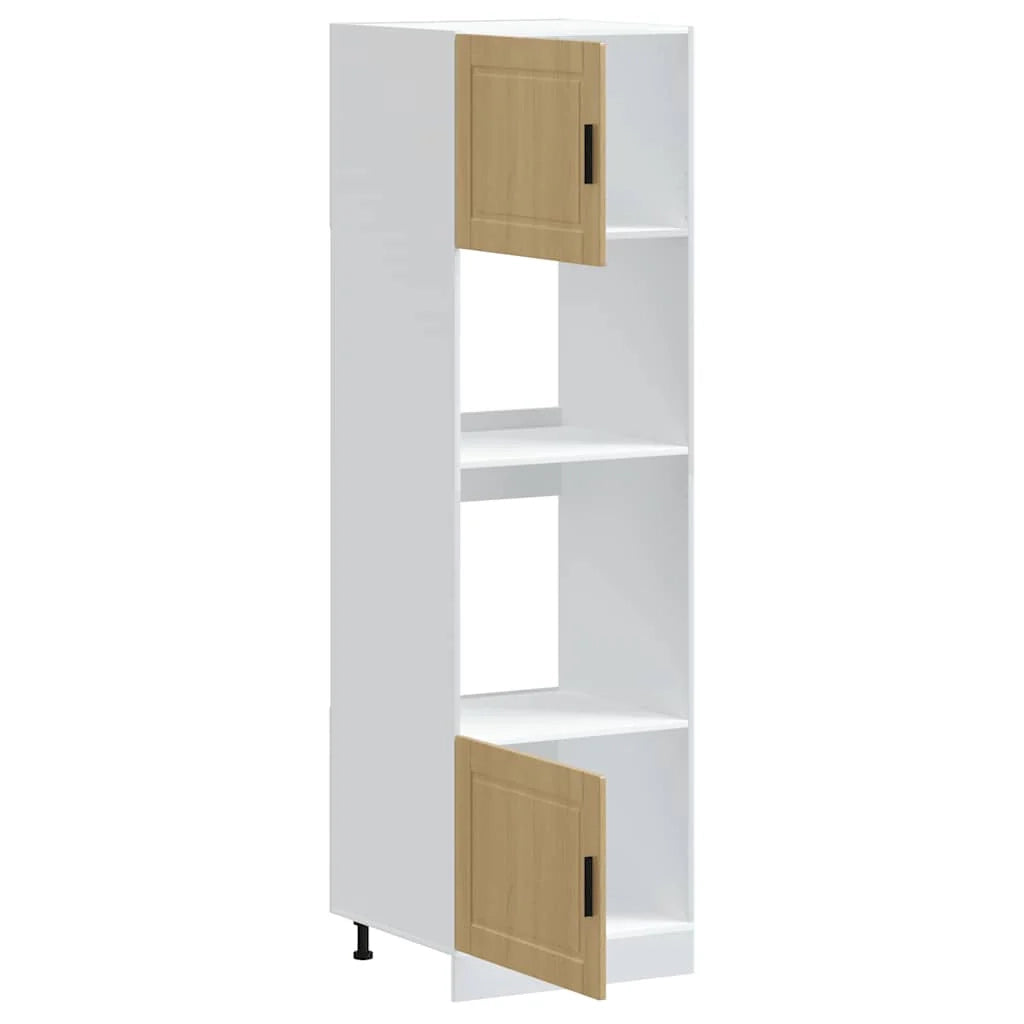 Set di 2 mobili per forno con piedini regolabili 60 x 57 x 207 cm design classico legno ingegnerizzato rovere Sonoma 02_0055719