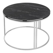 Tavolino rotondo 50 x 80 cm marmo nero e argento 03_0008425