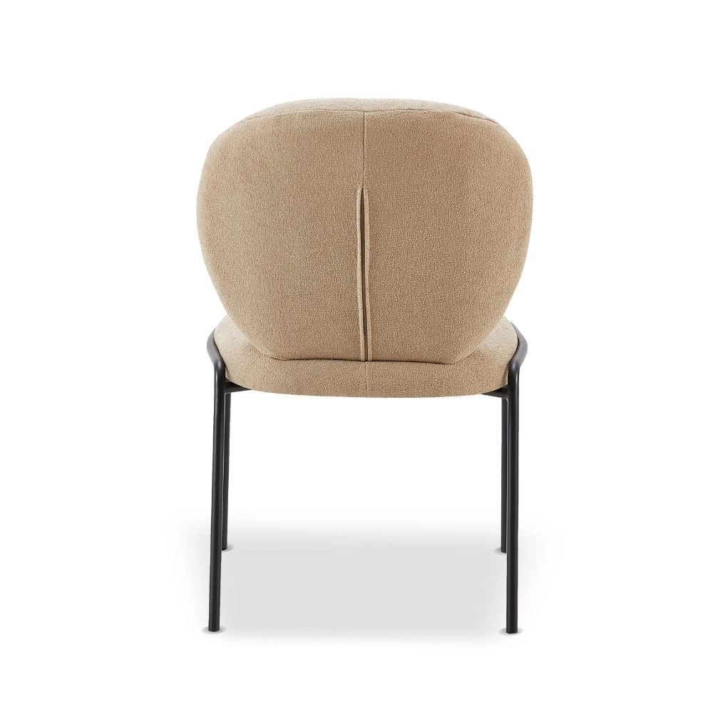 Set 2 Sedie da pranzo tessuto teddy beige Sirio 53x39x94h