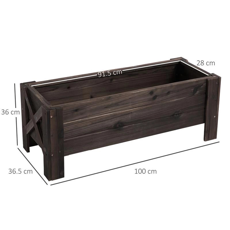 FIORIERA DA ESTERNO PORTAPIANTE RIALZAT IN LEGNO 100 X 36,5 X 36 CM MARRONE