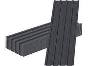 Set di 12 pannelli di rivestimento "Atlanta" in acciaio zincato - 129 x 42 cm - Grigio