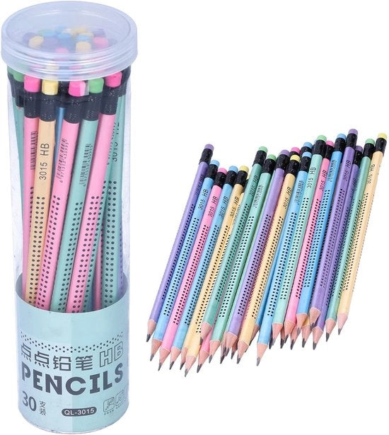 Set di Matite Colorate a 30 pezzi - Matita HB - Matita Colorata - Matite Colorate per Adulti - Adesivo a Tre Angoli - Adatto per Artisti
