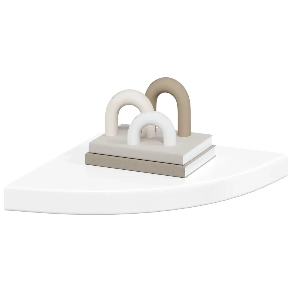 323909 Floating Corner Shelves 4 pcs High Gloss White 35x35x3,8 cm MDF cod mxl 33127
