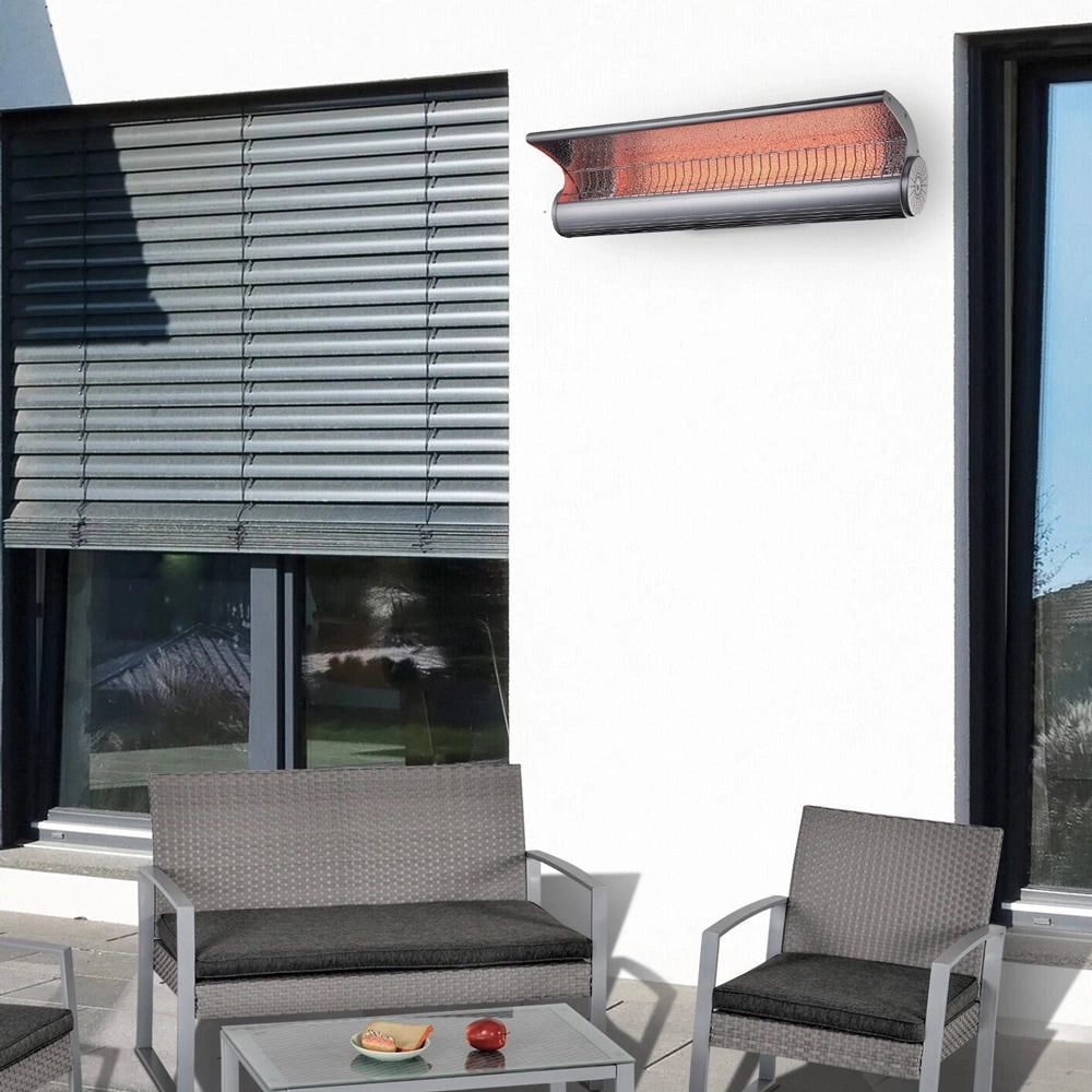 Stufa da Esterno Riscaldatore ad Infrarossi 59,6x13,5x32 cm 2000W Sined  Grigio